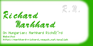 richard marhhard business card